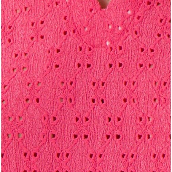 Susan Graver Top Passport Knit Eyelet 3/4 Sleeve Aqua Teal 5X A600386 NEW - Picture 6 of 7